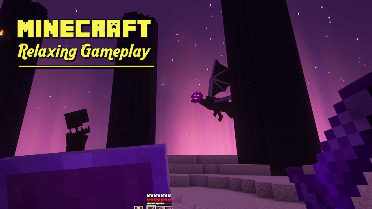 Minecraft Relaxing Gameplay - Ep.27 Ender Dragon Fight - (No Commentary)