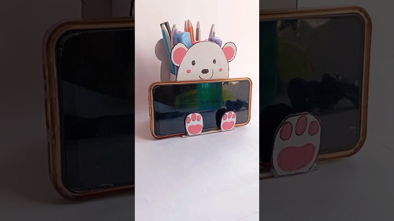 diy! 2 in 1 pen and mobile holder #diy #holder #penholder #mobileholder #2in1 #easy #box #viral