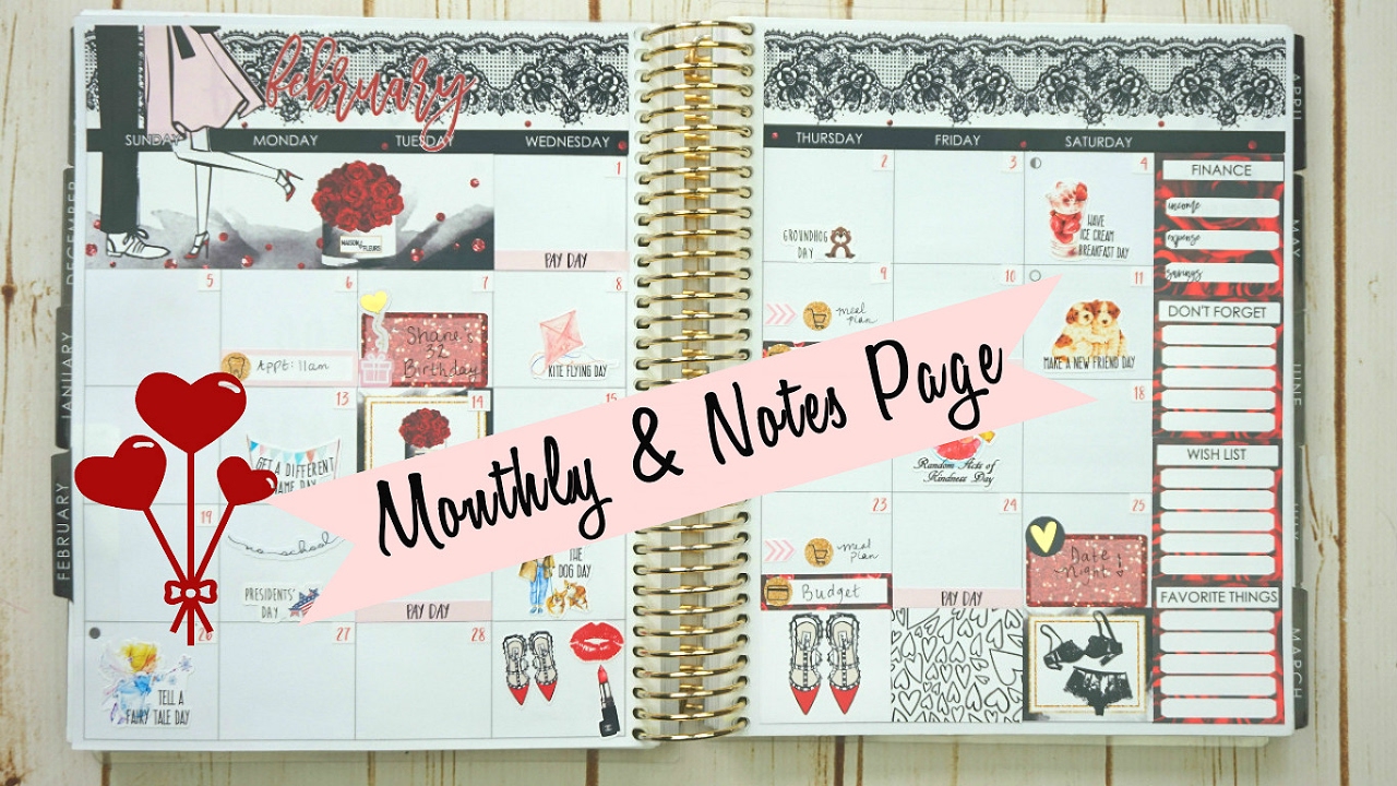 Plan With Me / Monthly & Notes Page / Erin Condren