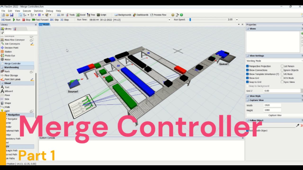 How To Use Merge Controller In Flexsim Simulation | Step By Step Flexsim Tutorial Leansimcorp