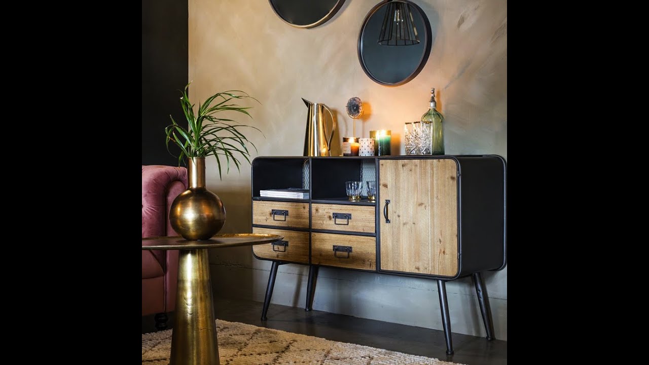 Nordic TV cabinet industrial living room wood cabinet drawers bedroom locker