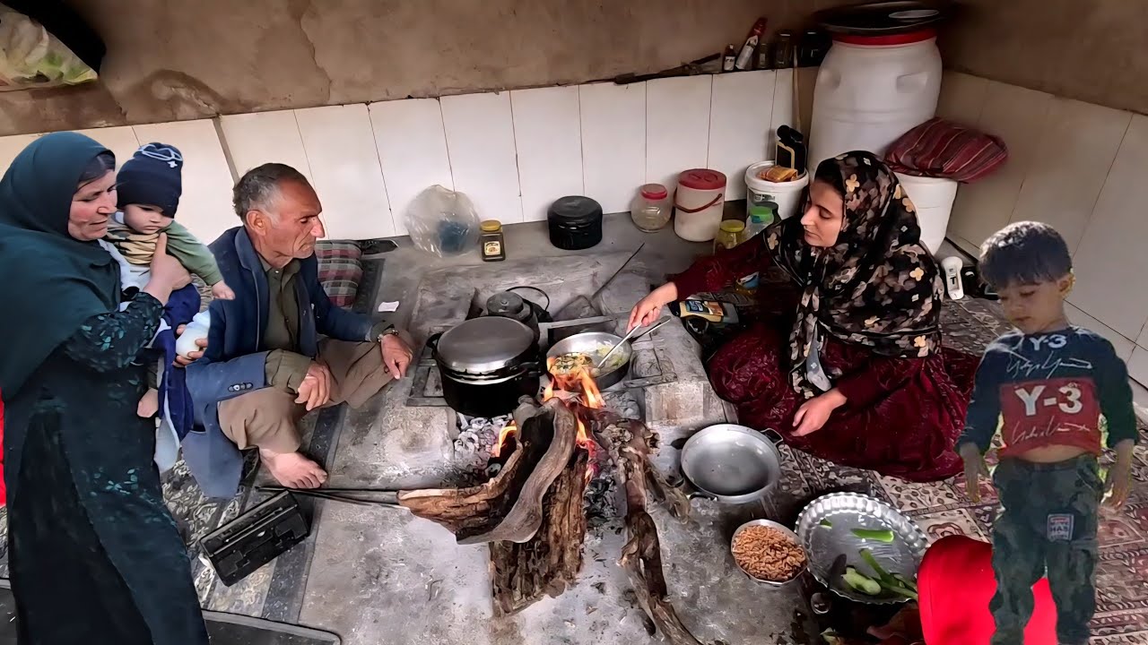 Heavy rain and family cooperation in the mountains. BID family life