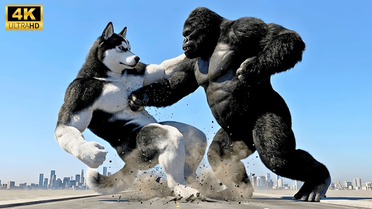 KING KONG vs GIANT HUSKY: City Destruction Rampage! (Who Survives?)