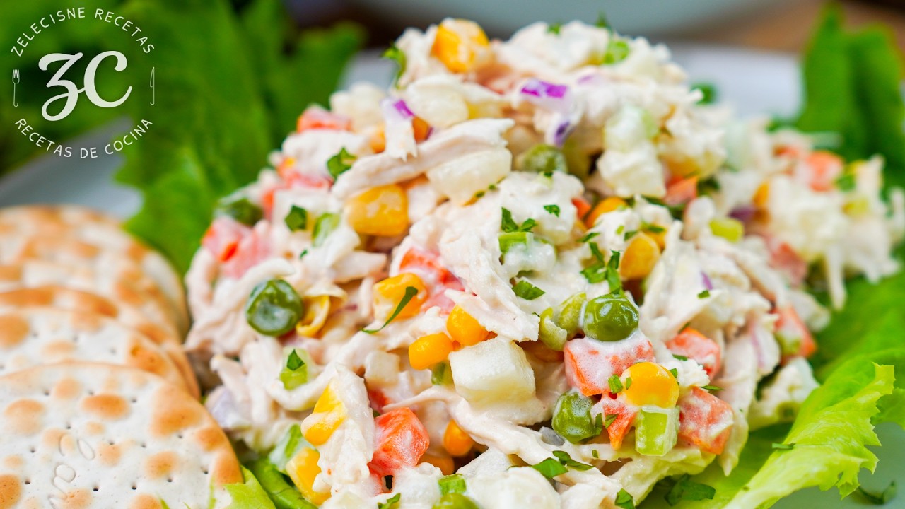 Ensalada de Pollo practica y fácil para llevar a todos lados 🍗🥗