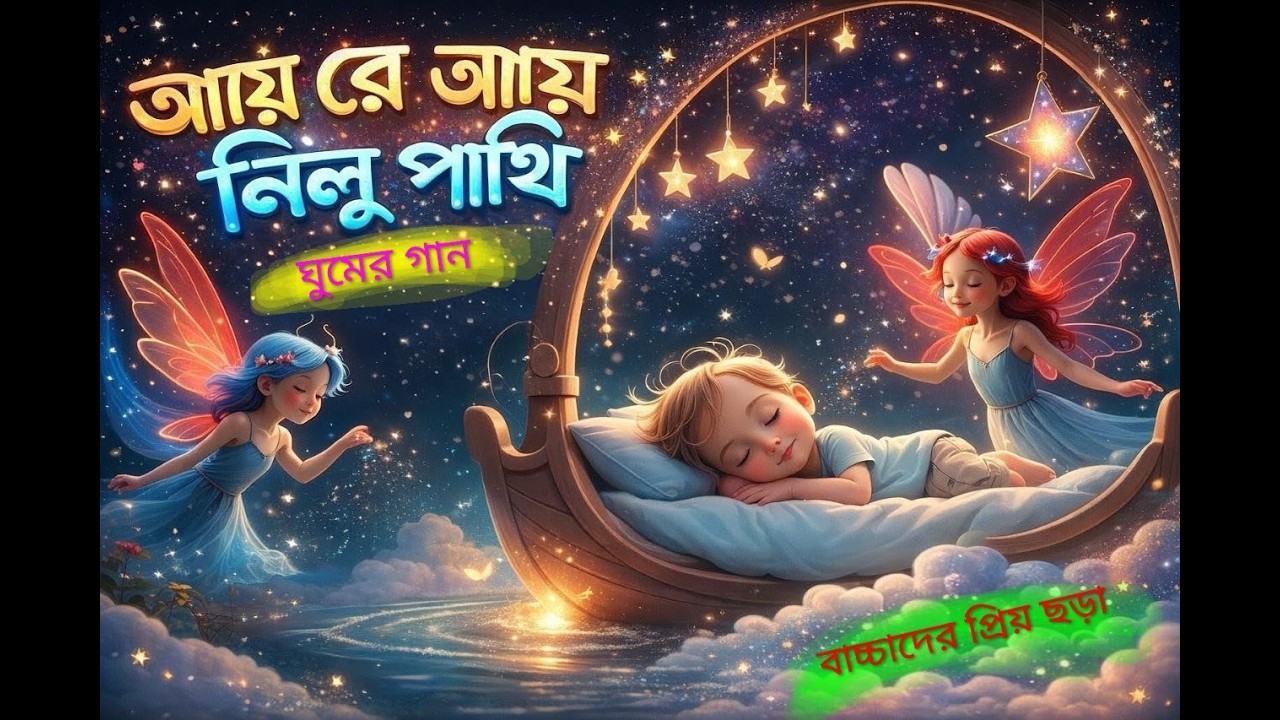 Ay Ray Ay Nilu Pakhi(আয় রে আয়, নীলু পাখি)| ঘুম পাড়ানি ছড়া গান Bengali Baby Lullaby Bangla Kids Song