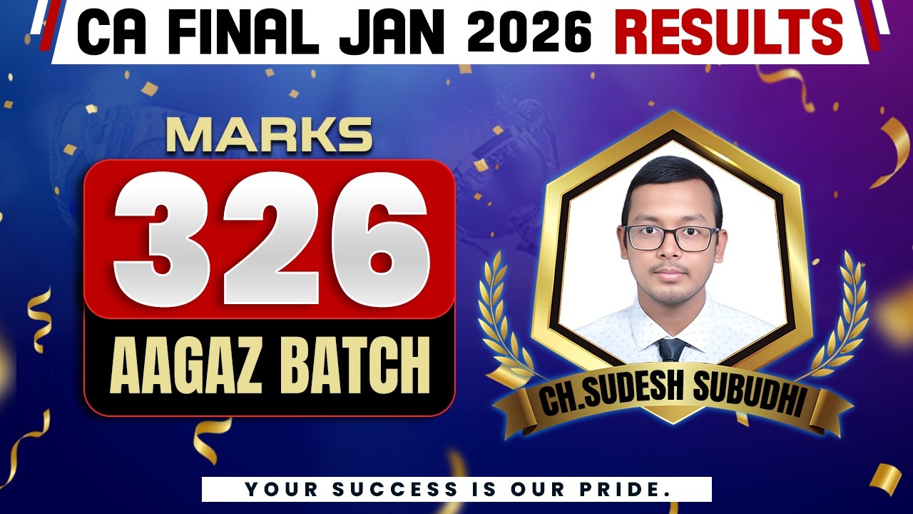 CA Final Jan 2026 Result | CA Final Topper Interview 🥳 |  CA Sudesh Subudhi, 326 Marks | CA Success