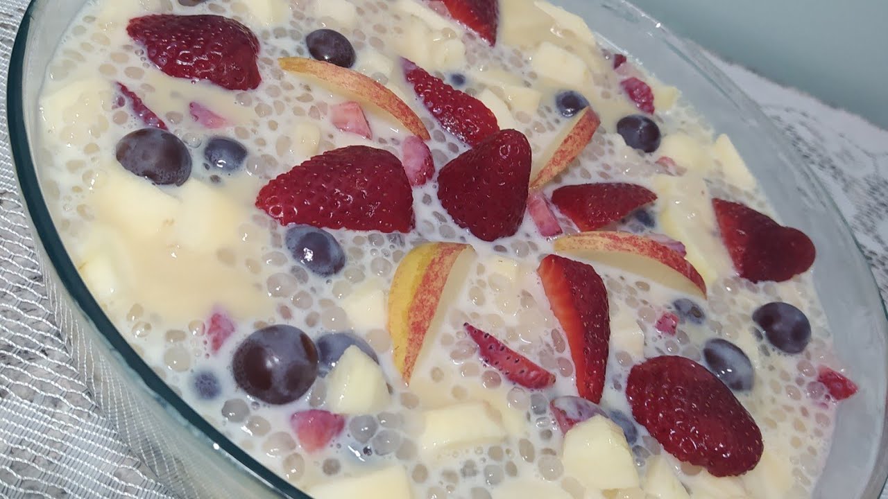 como fiz sagu de frutas fácil uma delícia 😍🥰