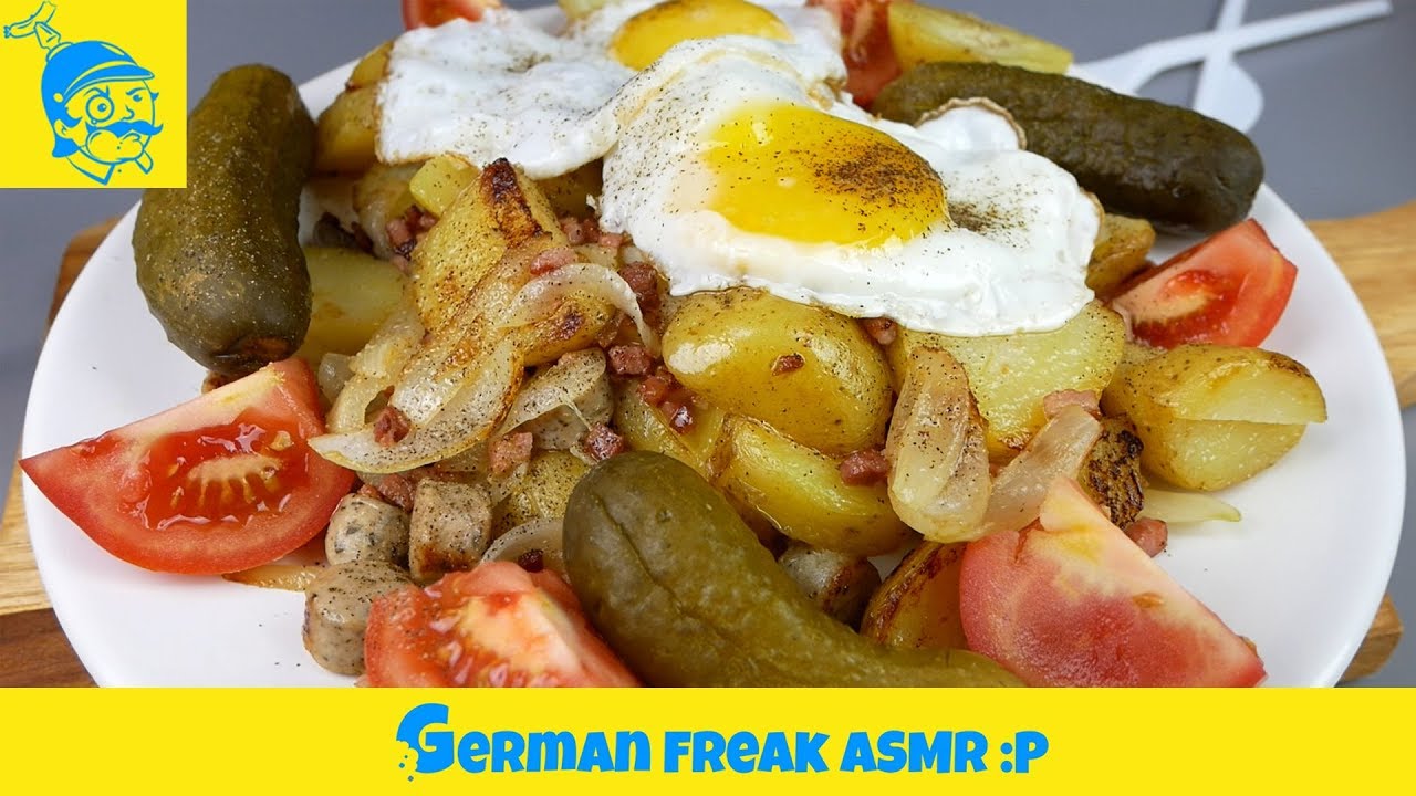 ASMR eating no talking: German Dish 
