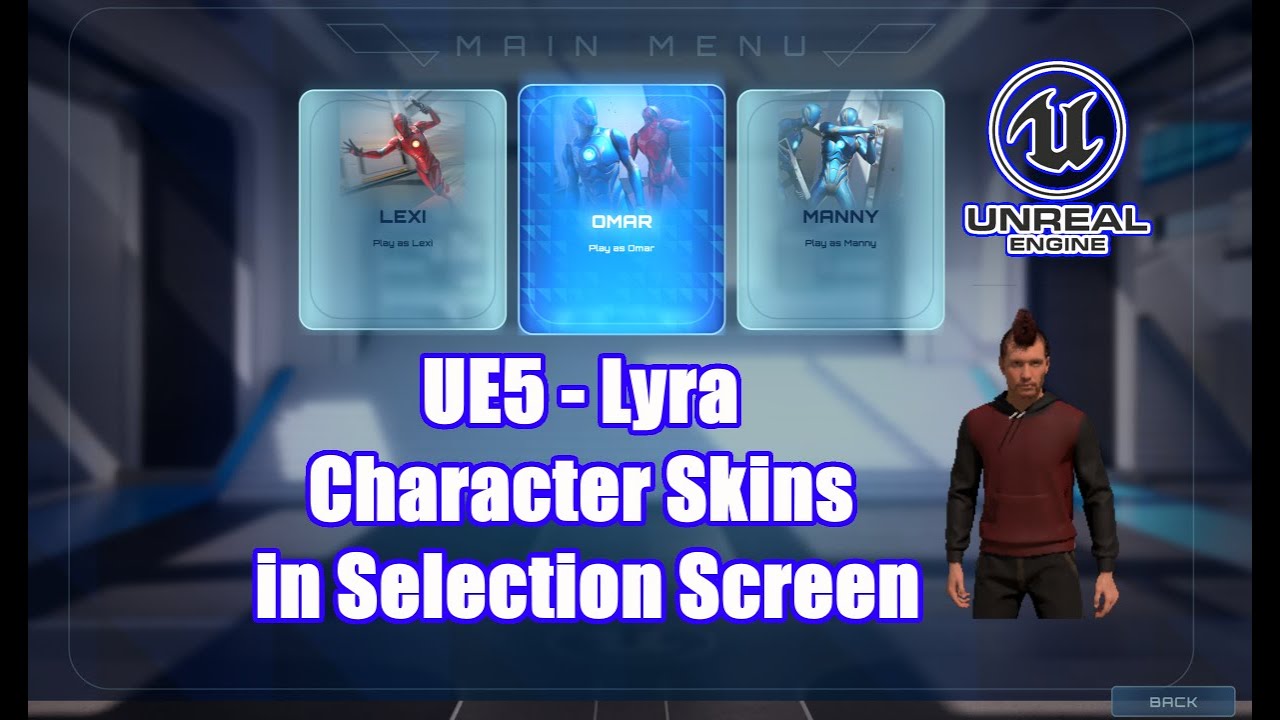 UE5 Lyra Character Skins in Selection Screen