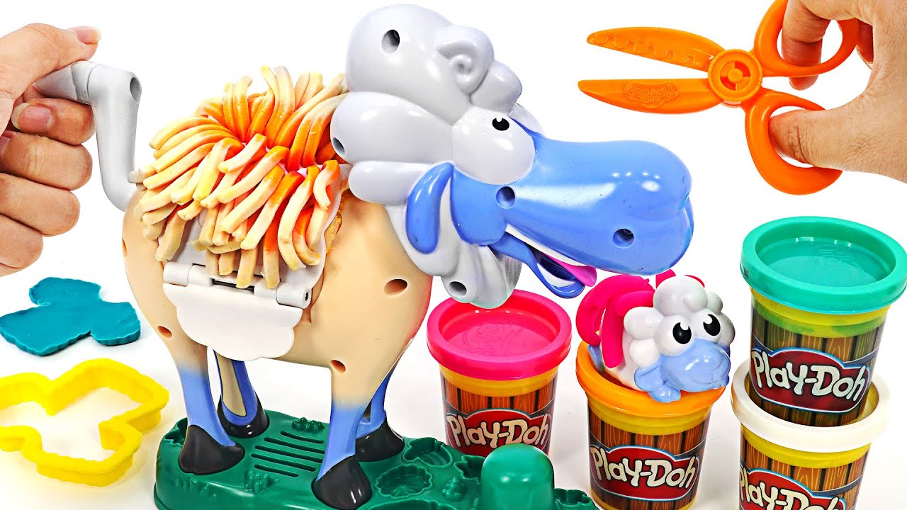 Baby shark and Pinkfong! playdoh Animal crew Farm! Make a cute sheep~ | PinkyPopTOY