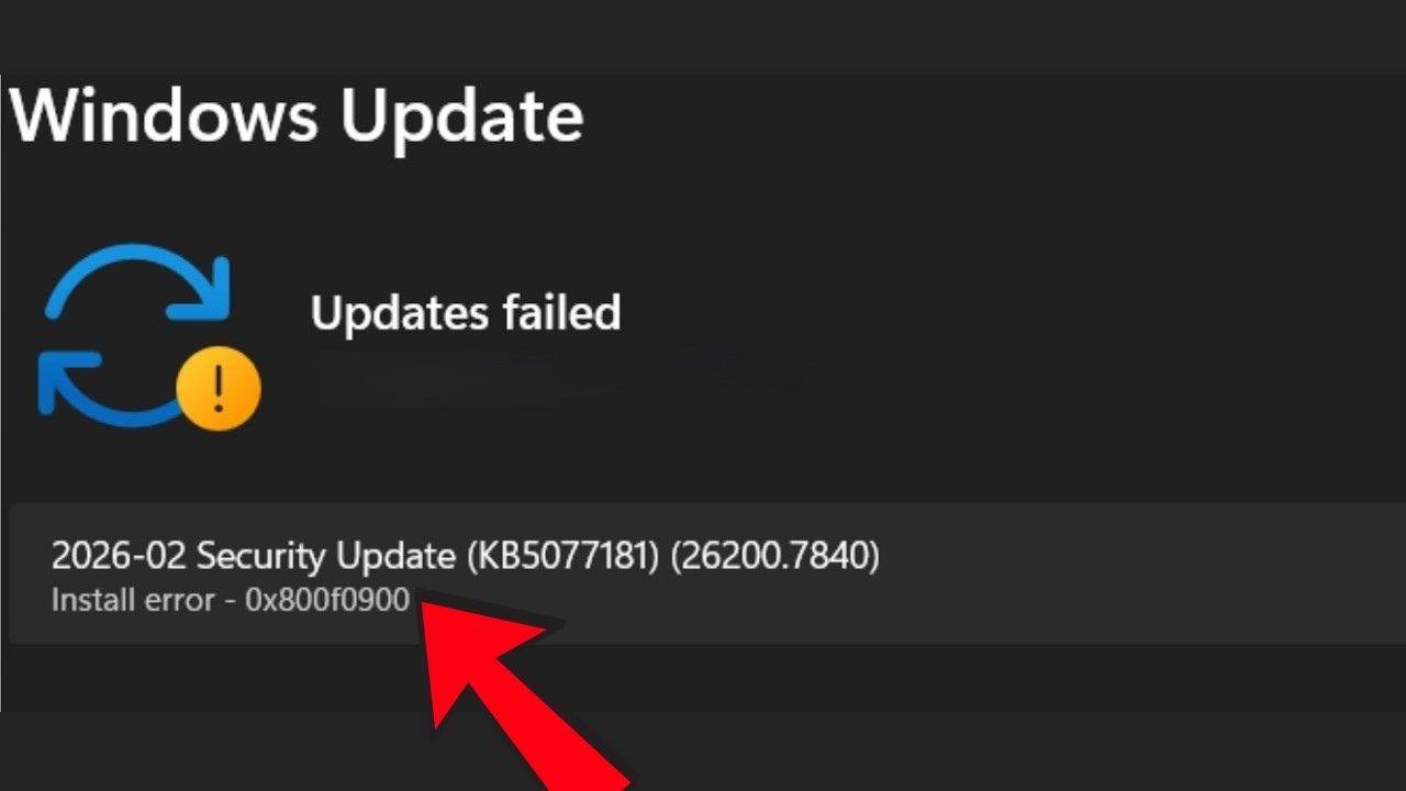 Fix Windows 11 Update KB5077181 Not Installing – Error Code 0x800f0900 (Version 25H2/24H2)