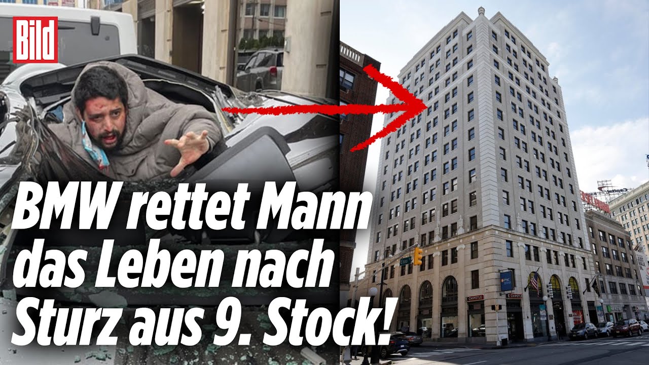 Mann fällt aus 9. Stock ... und steht danach auf!