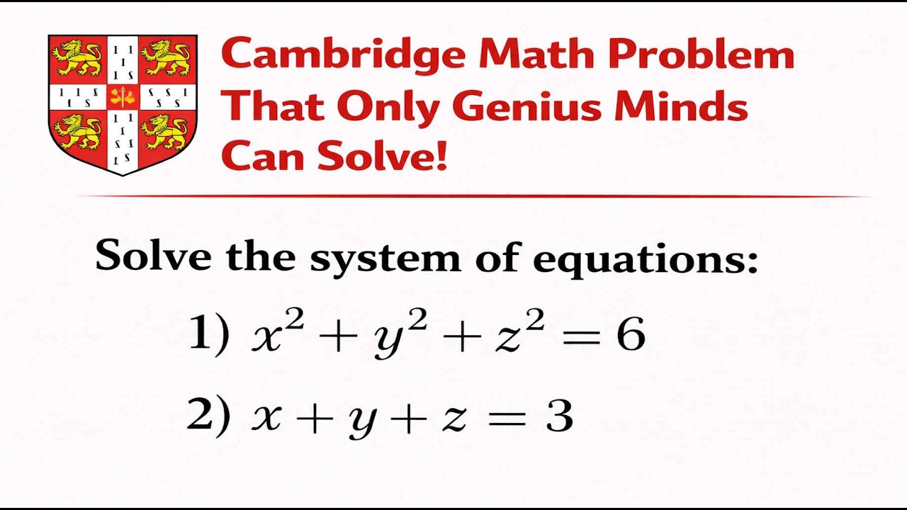 Cambridge Math Problem That Only Genius Minds Can Solve! | Can You Crack It?