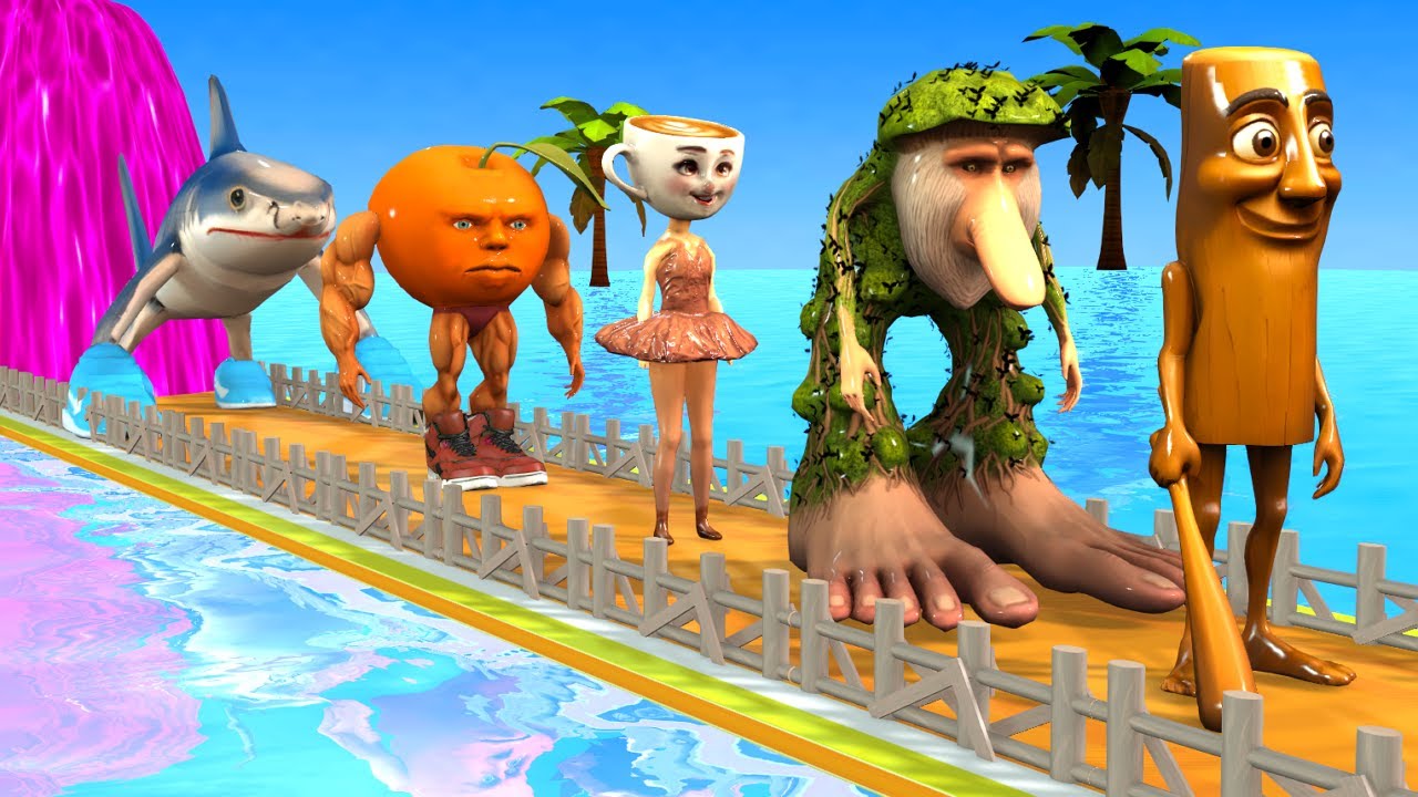 Long Slide Game With Elephant Gorilla Buffalo Hippopotamus Tiger 3d Animal Game Funny 3d Animals