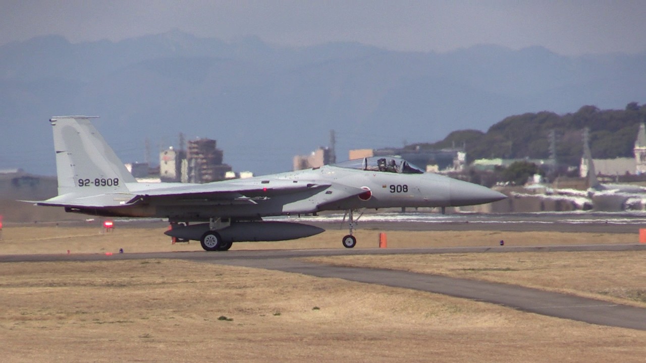 16/03/11 県営名古屋空港 IRAN明けデリバリー JASDF F-15J Eagle (#908) Departure from Nagoya Airport
