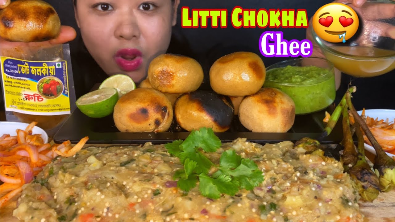 MOUTHWATERING AUTHENTIC BIHARI STYLE LITTI CHOKHA | LITTI CHOKHA MUKBANG | ASMR | BIG BITES