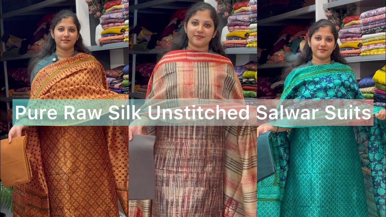 Pure Raw Silk Unstitched Salwar Suits@Eza_fabz