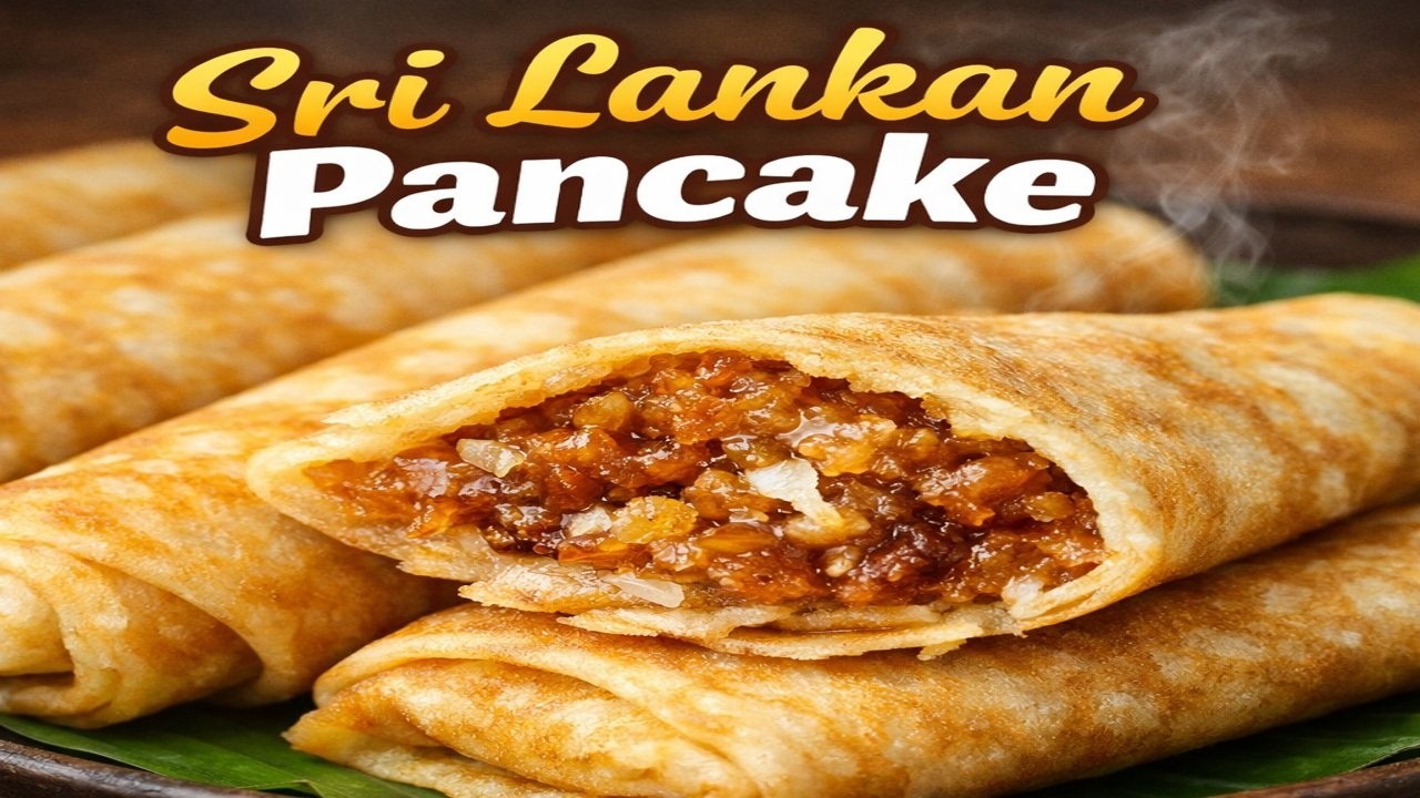 Sri Lankan Traditional Pancake (ශ්‍රියාලංකන් පෑන්කේක්) | Sweet Coconut Pol Pani
