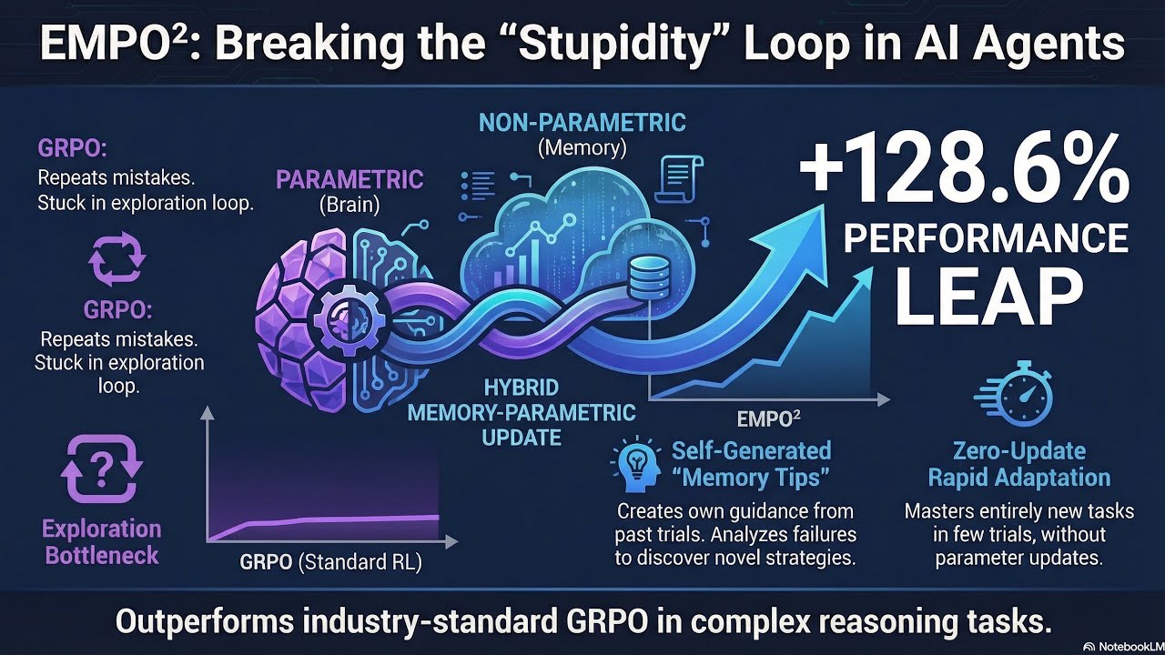 EMPO2: Exploratory Memory-Augmented LLM Agents via Hybrid RL Optimization