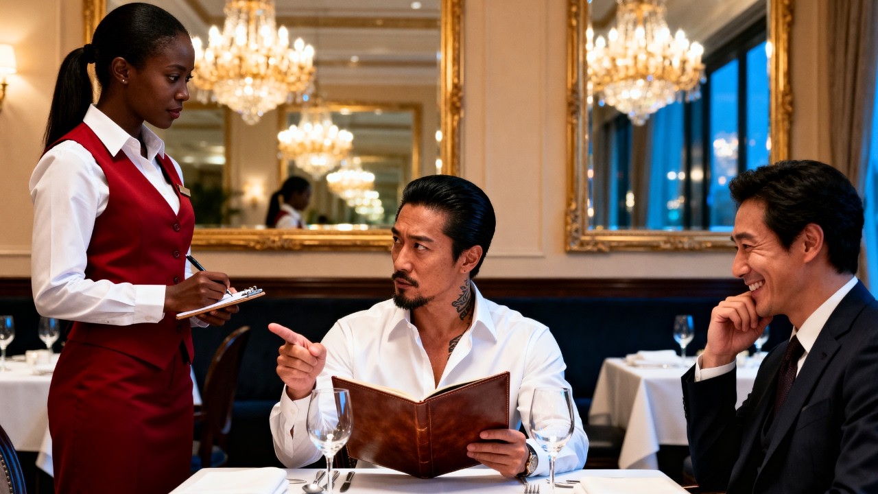 Japanese Mafia Boss Orders in a Foreign Language to Humiliate New Waitress — He Froze at Her Reply