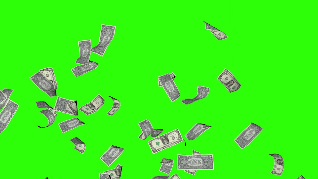 Money Rain - Free Green Screen Stock Footage - 4K