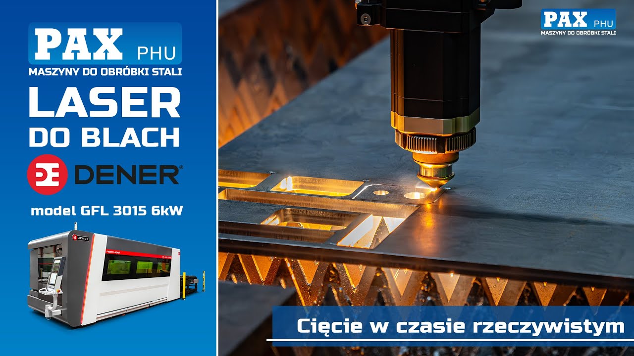 Laser DENER GFL 3015 6kW podczas cięcia blach stalowych o różnych grubościach