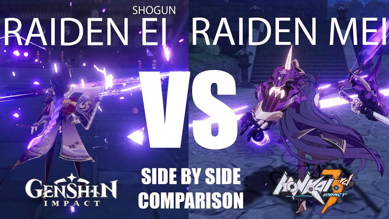 Raiden Shogun VS Raiden Mei - Animation Comparison | Genshin Impact vs Honkai Impact [4K 60FPS]