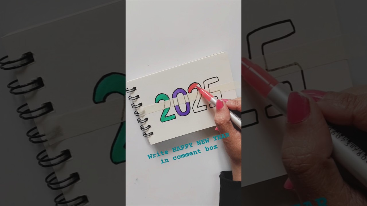 Creative Happy new year #wishes #card #drawing #newyear #2025