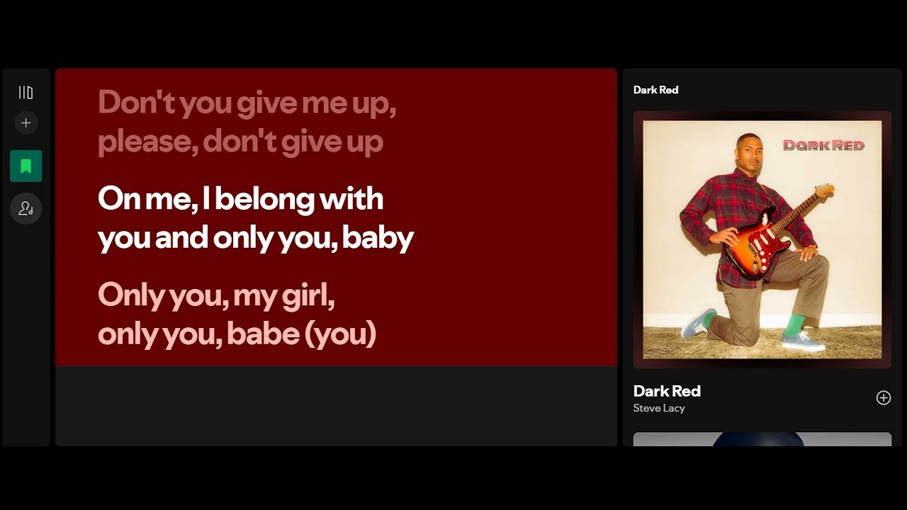 Steve Lacy - Dark Red Spotify Lyrics
