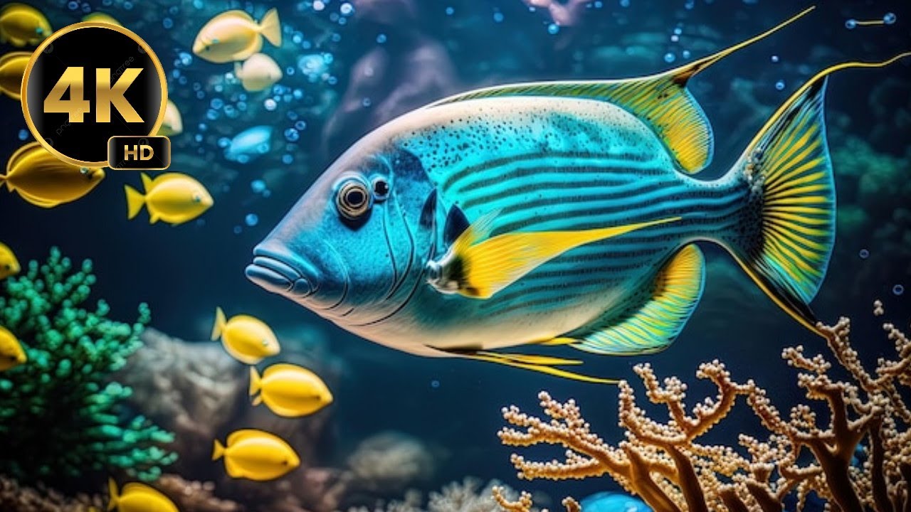Under The Sae 4K  -  Scenic Wildlife Film With Calming Music Relaxing, Meditation & Stress Relief