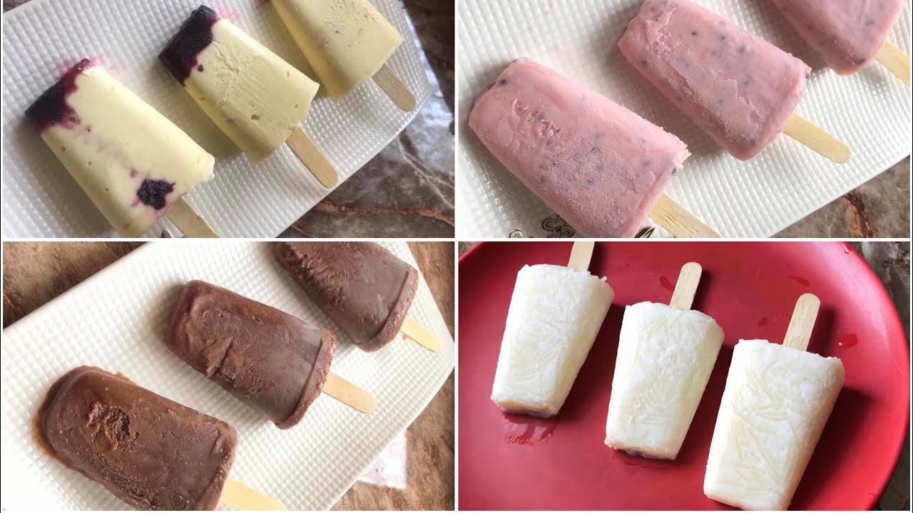 4 easy popsicle recipes for this summer || 4 easy milk popsicles recipes