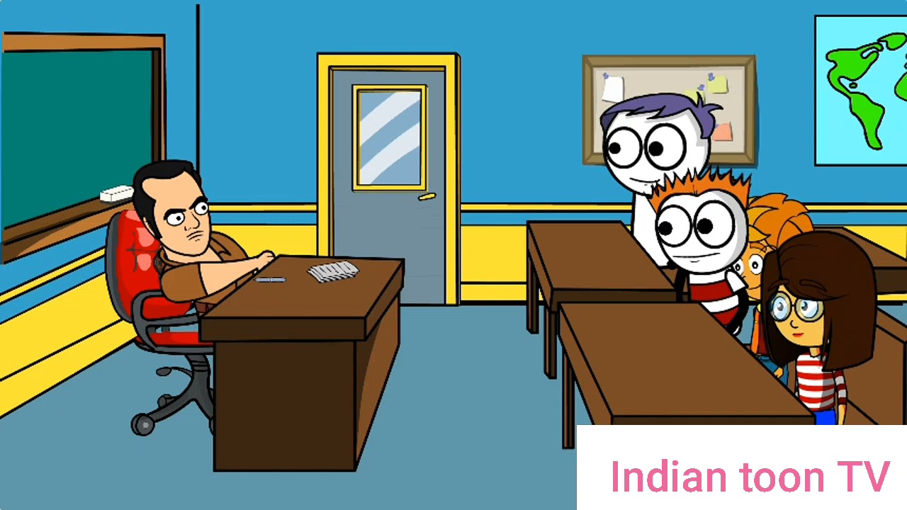 Crazy classroom ।  Students teacher Funny Questions and answers #IndiantoonTV