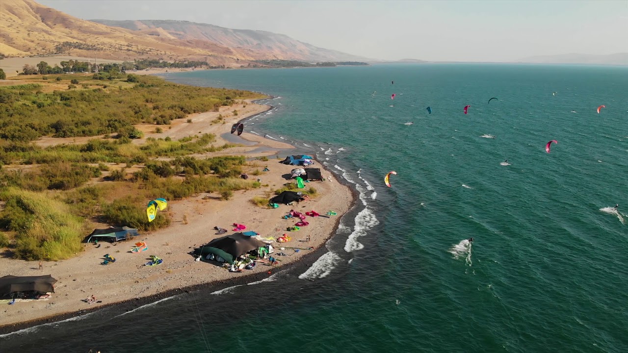 kite surfing sea of galilee-mavic air[4K]