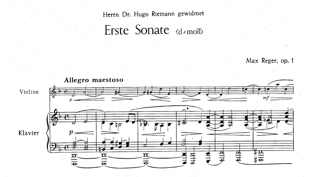 Max Reger - Violin Sonata No. 1 in D Minor, Op. 1