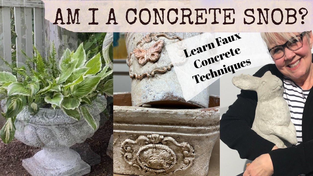 Faux Concrete Effects with Paint, Dry Brushing and Texture