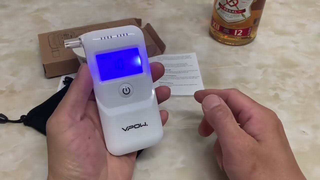 VPOW Ethylotest, Éthylotest Electronique avec Affichage Numérique LCD Bleu, Le Compagnon Précieux de