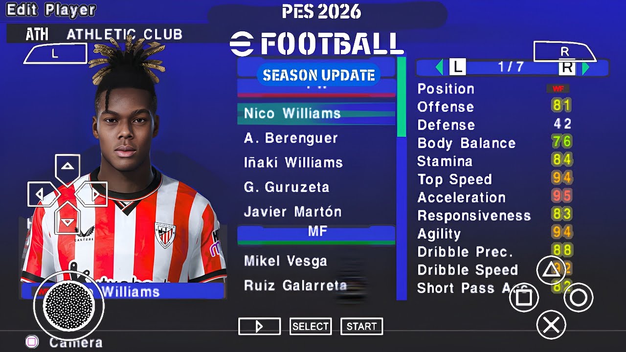 UPDATE !! EFOOTBALL KOMO Versi 2.1.7 PES ppsspp 2026 Grafik Hd Android Offline Komentator English