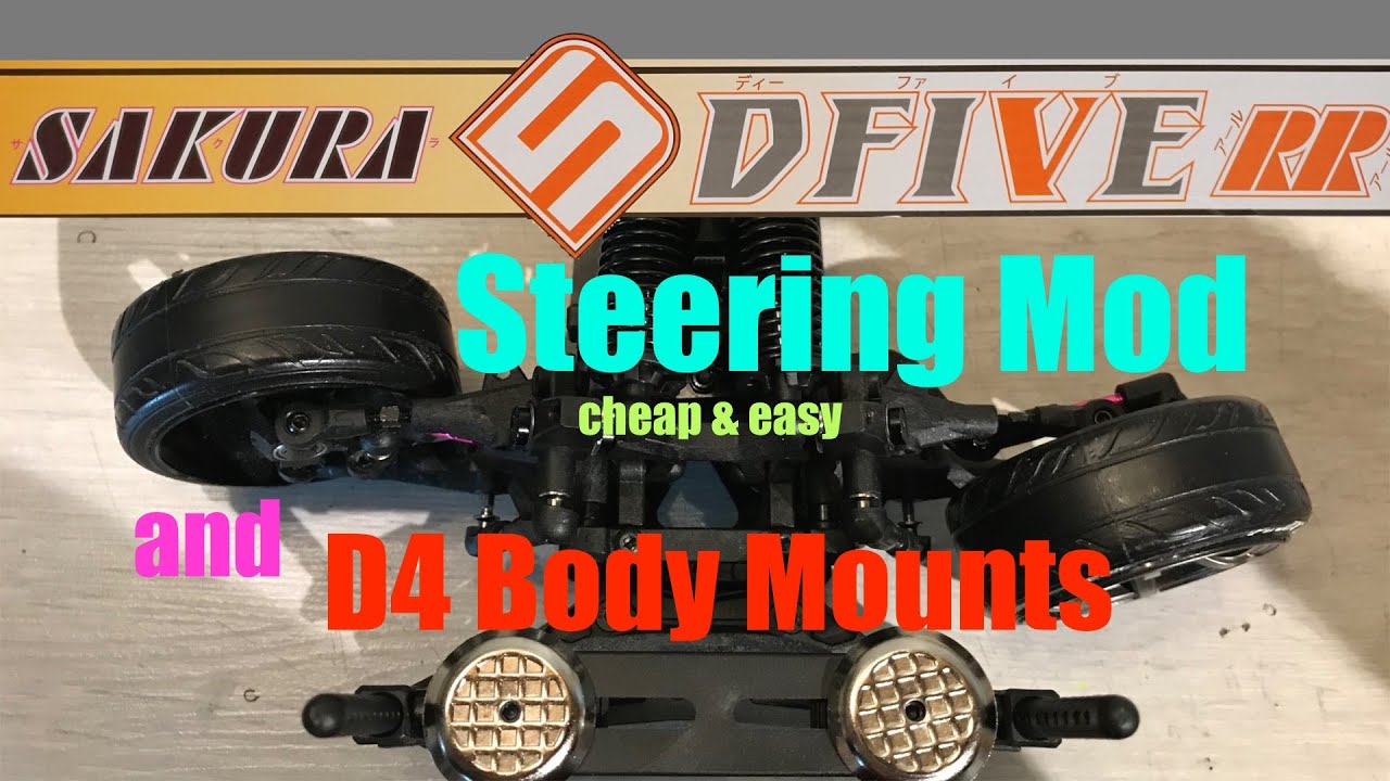 3Racing Sakura D5S Ver. 2 -- Steering angle mod and D4 Body Mount