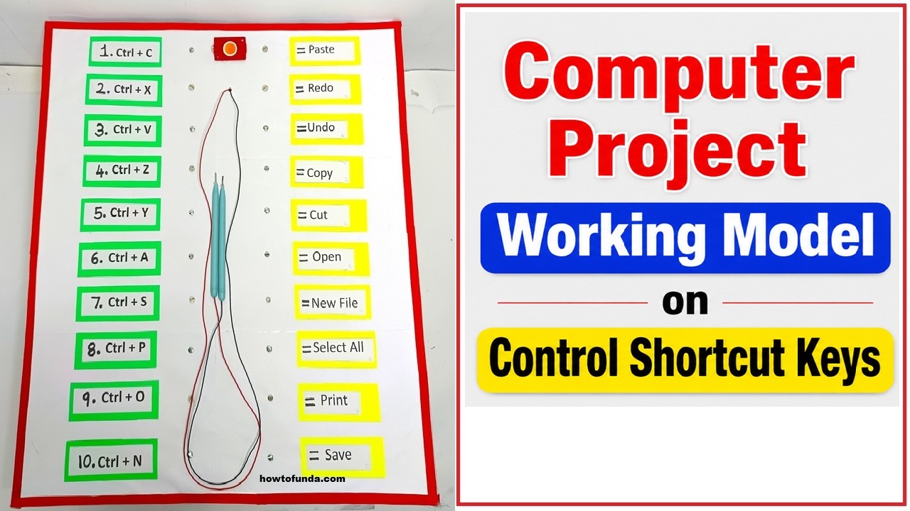 Control Shortcut Keys Working Model | Amazing Computer Project 2026 - diy - howtofunda