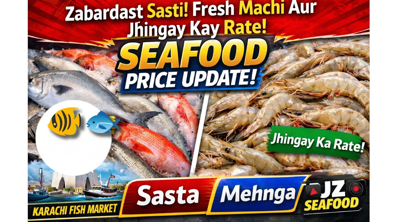 🤯 آج کراچی فش مارکیٹ میں زبردست سستی! فریش مچھلی اور جھینگے کے نئے ریٹ 🦐🐟 | Seafood Price Update