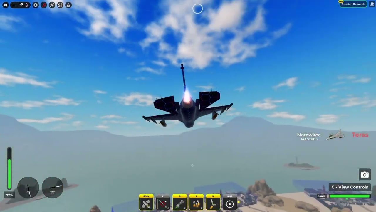 Destroying War Tycoon server with the F-16 Falcon