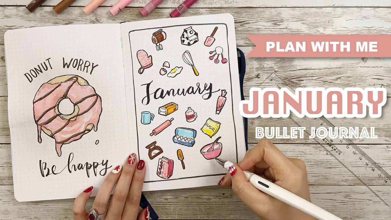 [PLAN WITH ME] Donuts Theme Bullet Journal | January 2020