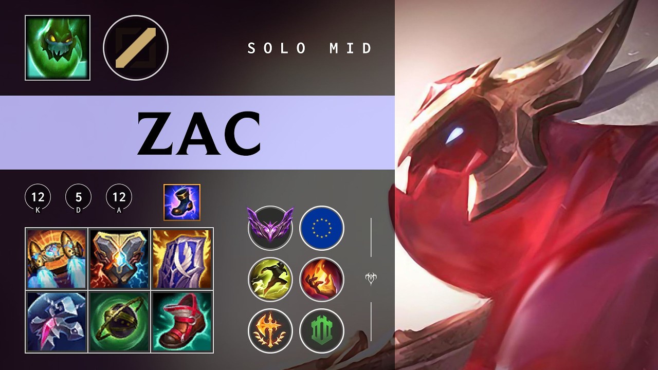 Zac Mid vs Aurora - EUW Master Patch 26.07