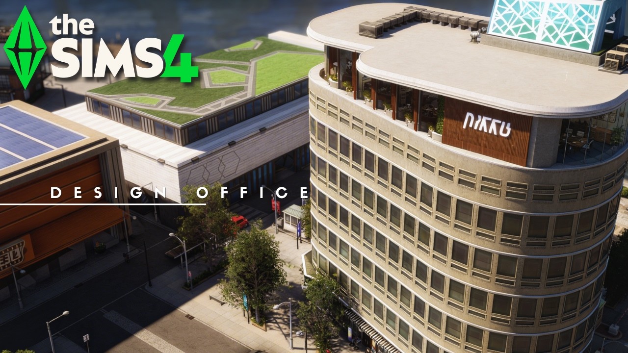 The Sims 4 -  I Built Functional Corporate Office For your Sims!! ASMR - Relaxing Speed Build