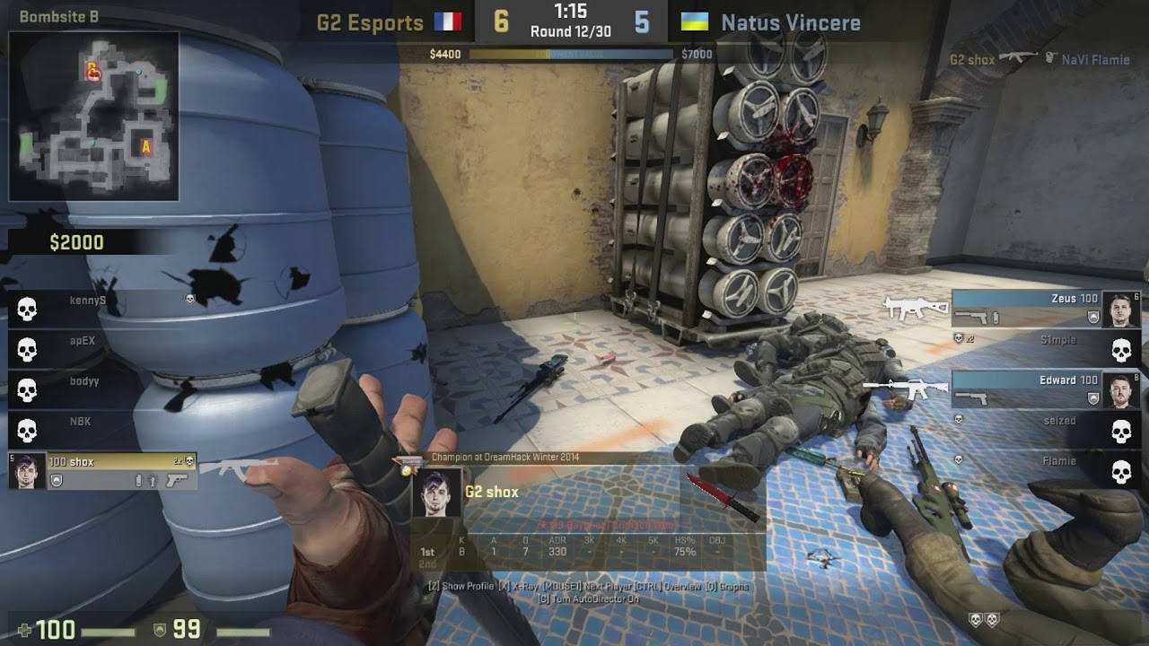 G2 Shox 1v3 CLUTCH 4K vs Natus Vincere Inferno @ Eleague Premier 2017