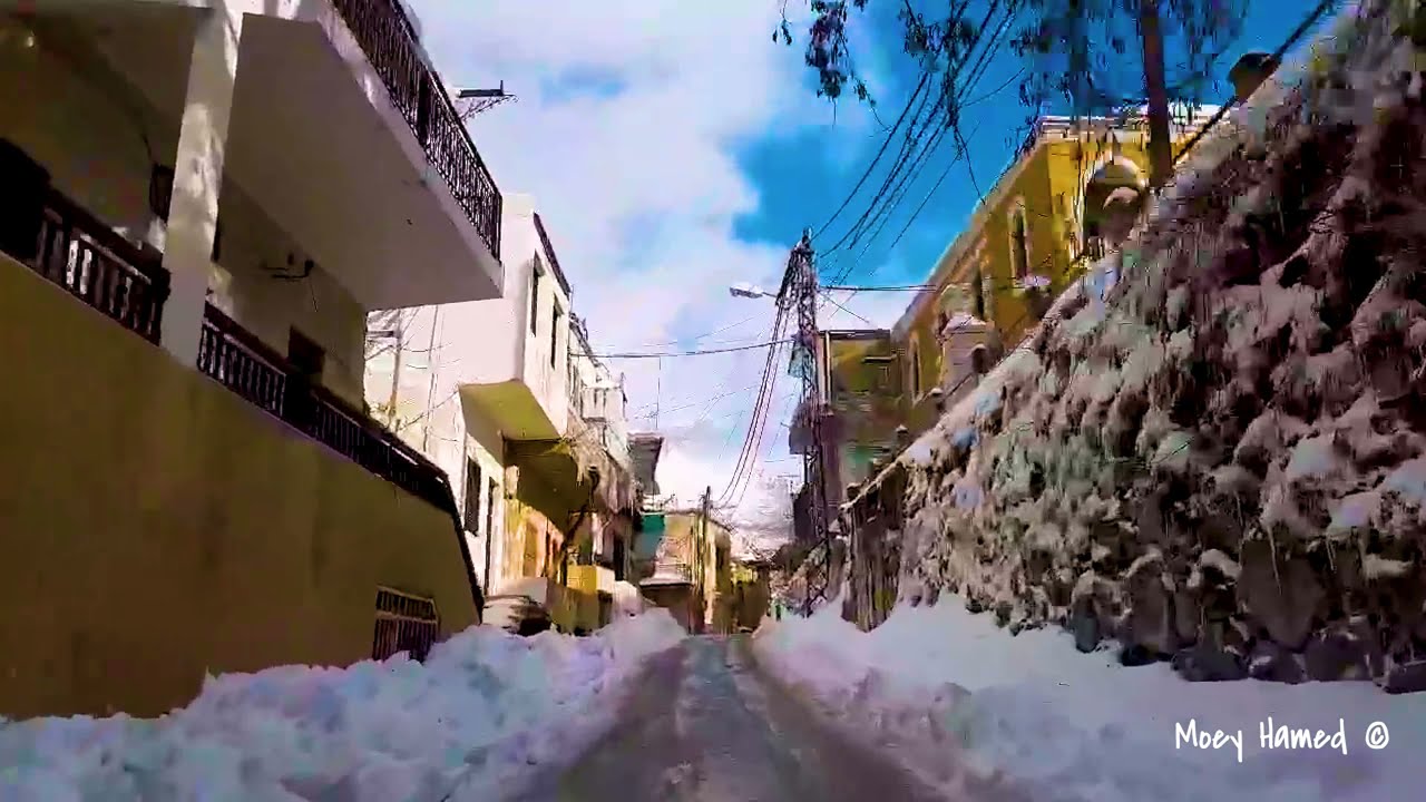 Driving through Lebanese snowy villages #snowy  #village #lebanon #countryside