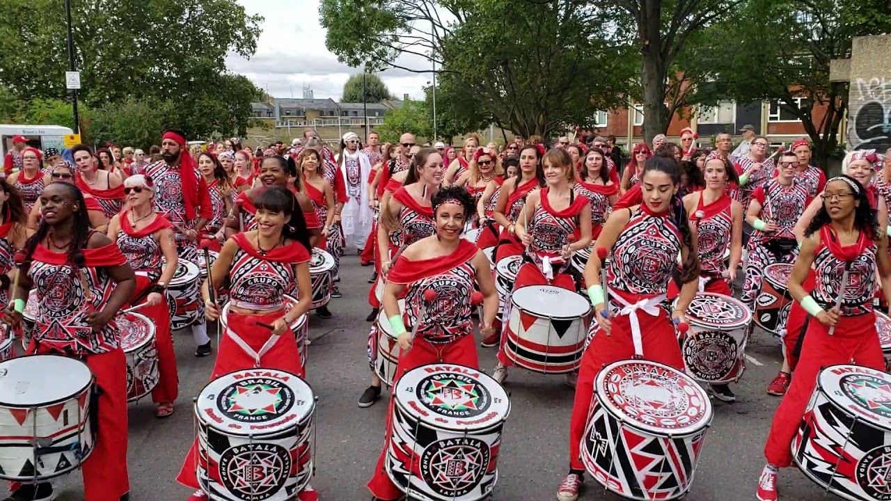Batala Mundo at the start of Notting Hill Carnival 2018
