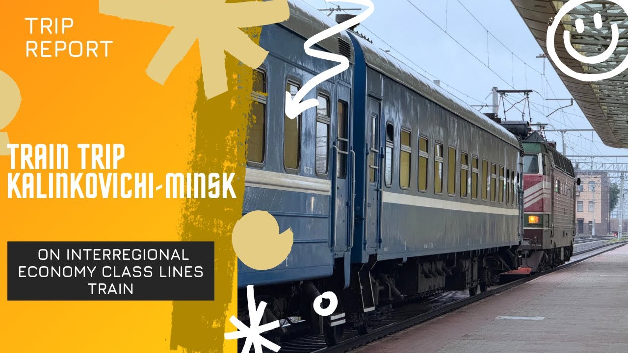 4K TRIP REPORT || A trip from Kalinkovichi to Minsk by interregional class train. With subtitles.