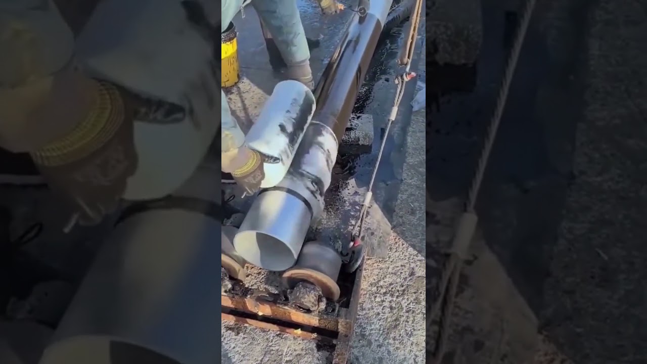 Construction process of pipeline epoxy coal tar anticorrosion coating