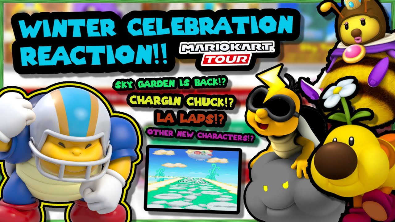 WINTER CELEBRATION REACTION!! (Chargin Chuck, GBA Sky Garden & More!) | Mario Kart Tour